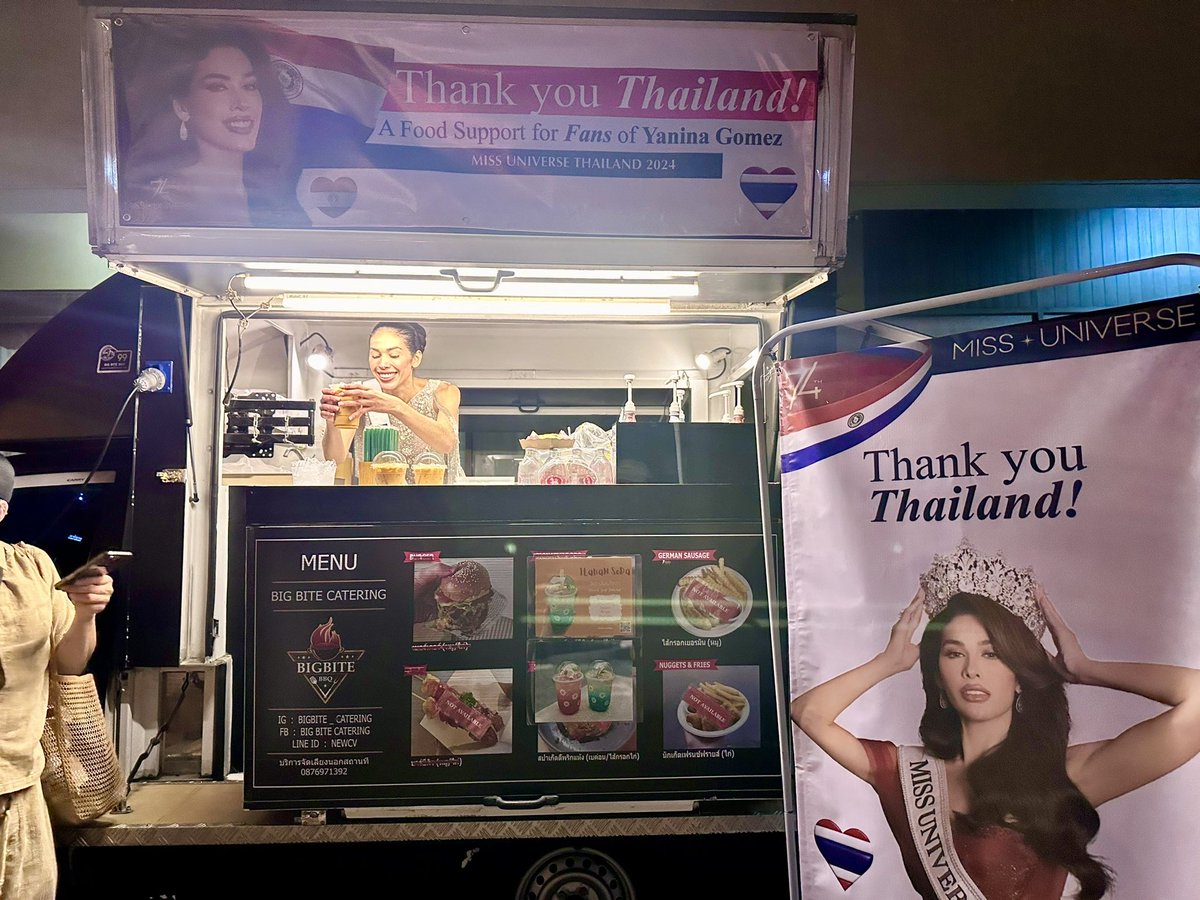 bigbitehouse's tweet image. Food Support for fans of #MISSPARAGUAY Yanina Gomez 🥰
Top 30 Miss Universe 2025 ❤️
🙏🏼 #BigBiteCatering ขอบคุณที่ใช้บริการ 

📌 แพคเกจฟู้ดซัพพอร์ต เริ่มต้นเพียง ฿5,500
Line : lin.ee/AFpDLjvG

#foodtruckthailand​ #foodsupportthailand
#missuniverse #missuniverse2025 #veena