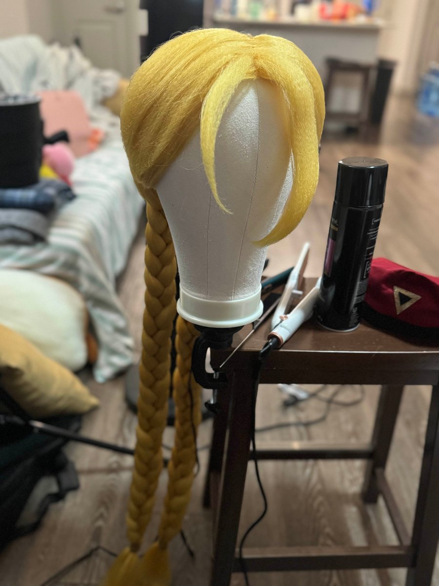 scylla_scythe's tweet photo. hehe finally finished styling cammy's wig just in time for her birthday :3
(crimping the bangs and braids took forever😭)
#StreetFighter #cosplay https://t.co/77nKQwdxCJ