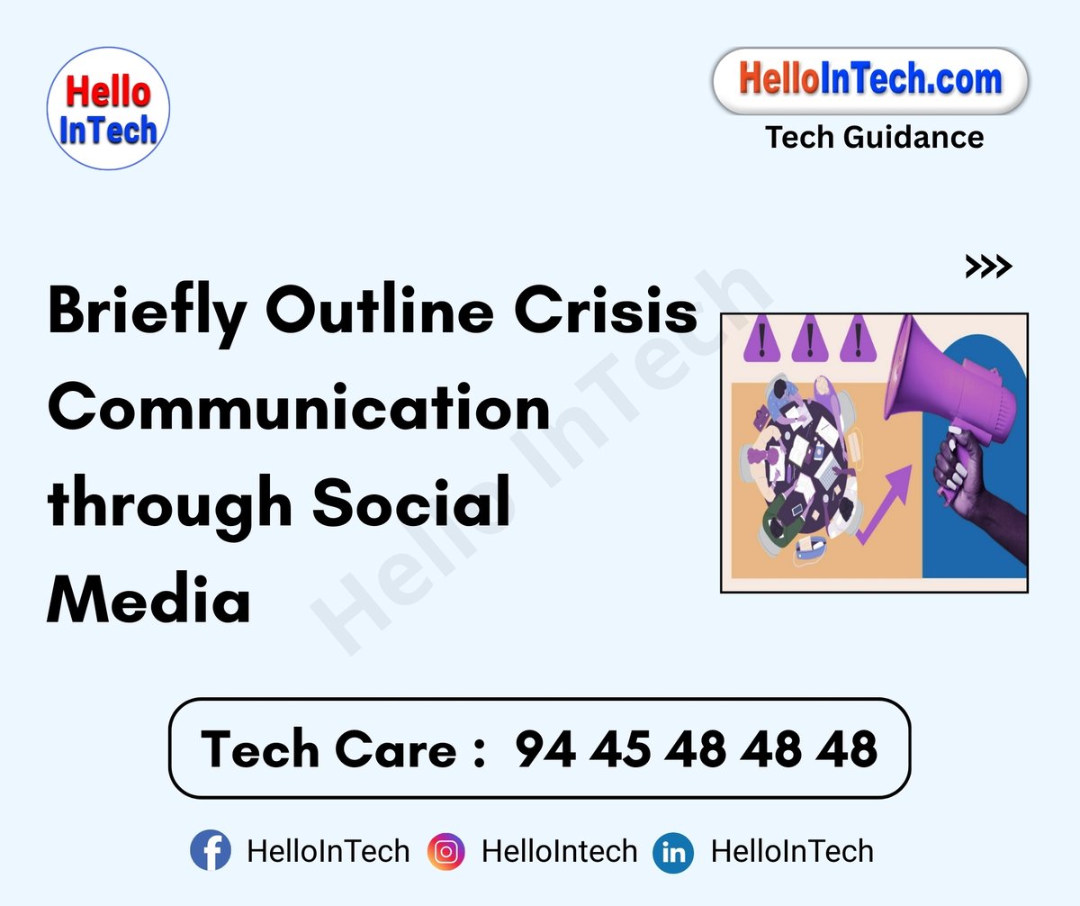 HelloIntec13514's tweet image. Briefly outline crisis communication through social media

If you would like more information, please visit the page.
hellointech.com/briefly-outlin…

#hellointech #crisiscommunication #socialmediaresponse #digitalcrisismanagement #brandreputation #crisisstrategy