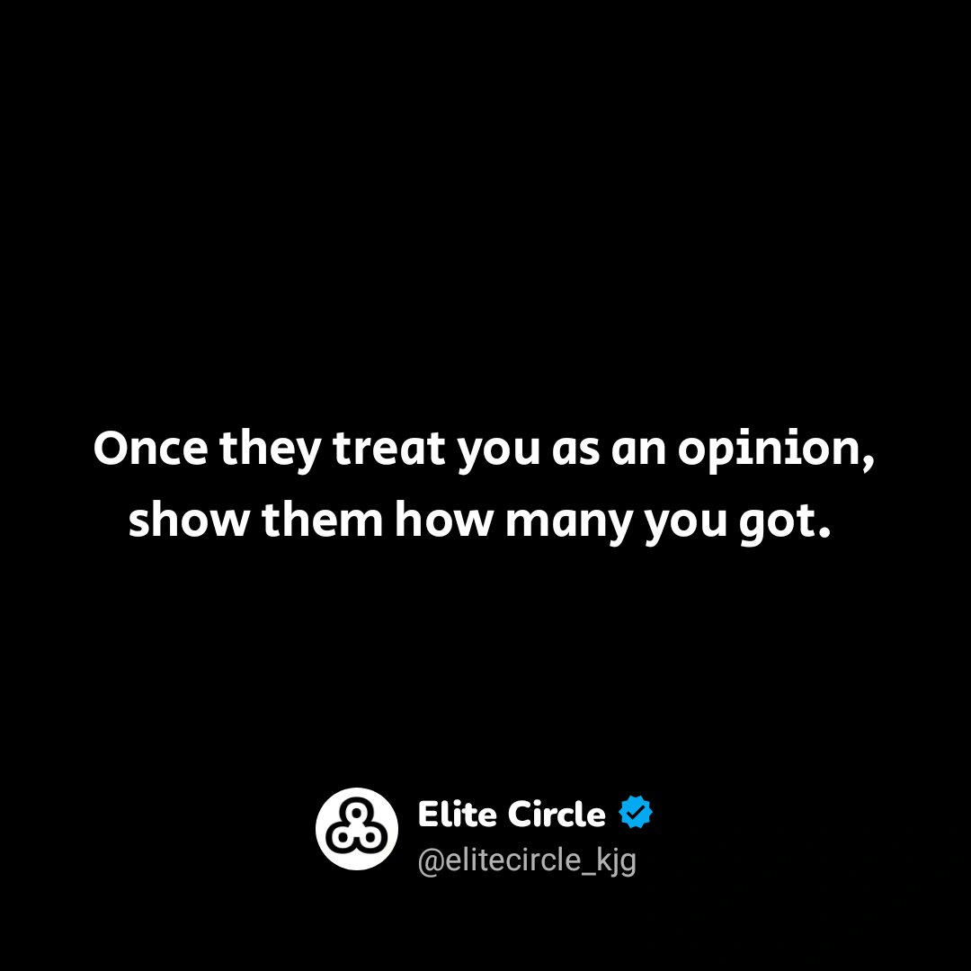 elitecircle_kjg's tweet image. 𝐻𝑒𝑙𝑙𝑜 𝑬𝒍𝒊𝒕𝒂𝒏𝒔, Remember Don't be a option for Anyone.

߷ | #elite #KJG