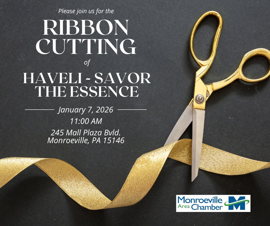 Please join us for a ribbon cutting celebration at Haveli Indian Restaurant on Jan. 7th at 11:00 AM, as we welcome them to the area as new Monroeville Chamber members, and celebrate their recent grand opening! Please register for food planning purposes! loom.ly/LMHUzB0