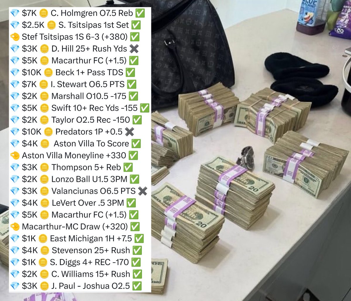 BuckarooBets's tweet image. 🟣 19-3 RECORD IS STILL ALIVE! 😈
🟣 #BUCKAROO 💼 20-3 SOON 🟣

🔲 $3,000 BET DROPS IN 30 MIN!
🔲 𝐃𝐦 𝐦𝐞 𝐚𝐬𝐚𝐩 𝐭𝐨 𝐠𝐞𝐭 𝐢𝐧𝐭𝐨 𝐭𝐡𝐞 𝐜𝐡𝐚𝐭 🫰