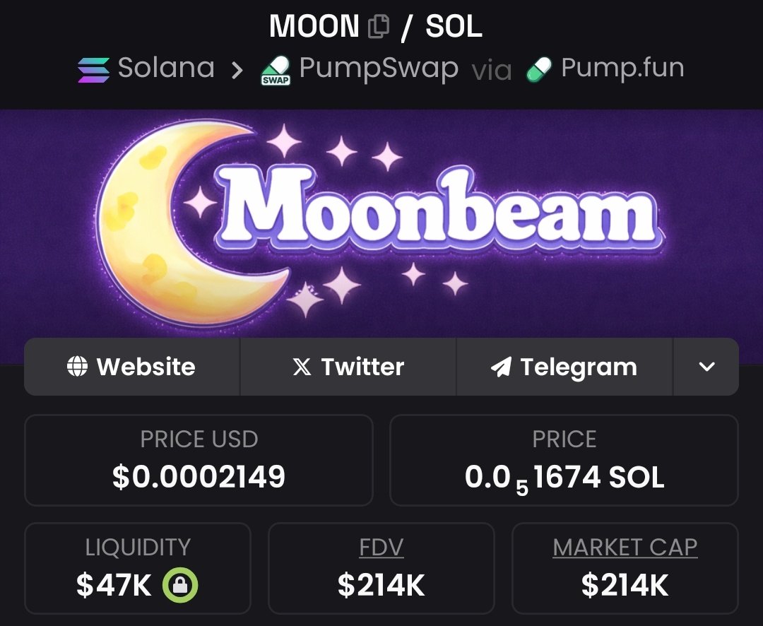 $MOON skyrocketed from $32K → $214K MC — a 6.68x gain! 🚀
This is what early access looks like. 💸
Stop watching, start winning. Follow me &amp; join the VIP TG now.
#Sol #Memecoin