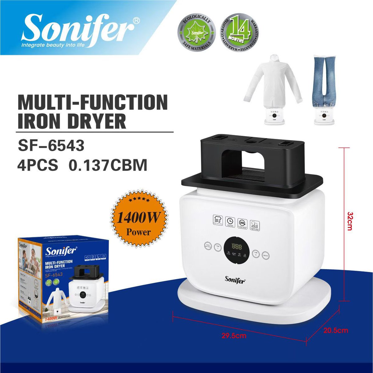 LarisaZ14's tweet photo. Sonifer MULTI-FUNCTION IRON DRYER SF-6543 
.Temperature Settings:C00L Mode/50°C/60℃ 70°C
.Side zipper design:Freely adjustable for various clothing thicknesses
.One-step smooth &amp; dry with hot air,ditch the ironing board,skip the manual work
AC220-240V 50/60Hz 1400W https://t.co/6BiRojuviJ