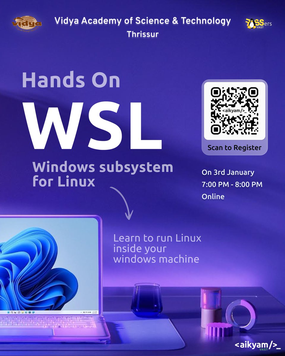 Join us for the Hands-on workhop happening today online !!! Windows Subsystem for Linux