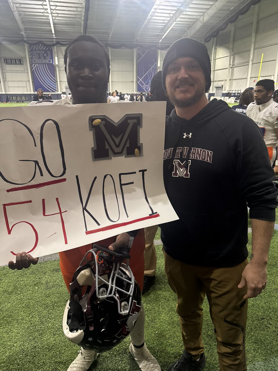 Kofi played lights out tonight at the senior bowl! MV will miss him after graduation! Go be great <a href="/Kofimartinn7/">Kofi</a> <a href="/MVMajorFootball/">Mt. Vernon Football</a> <a href="/coach_benavides/">Coach Benavides</a> <a href="/MrCoachHolland/">Coach Holland</a>