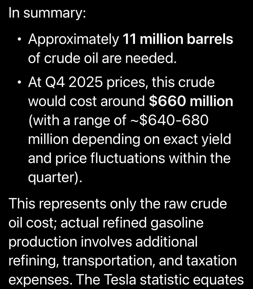 Brotherfred's tweet image. In Q4 2025 alone, the @TeslaCharging team and network displaced approximately 11 Million barrels of crude oil worth about $660 Million. 

$660 Million in ONE quarter.

Now do you understand why big oil invested in so much FUD against Tesla and EVs?

x.com/i/grok/share/Q…
