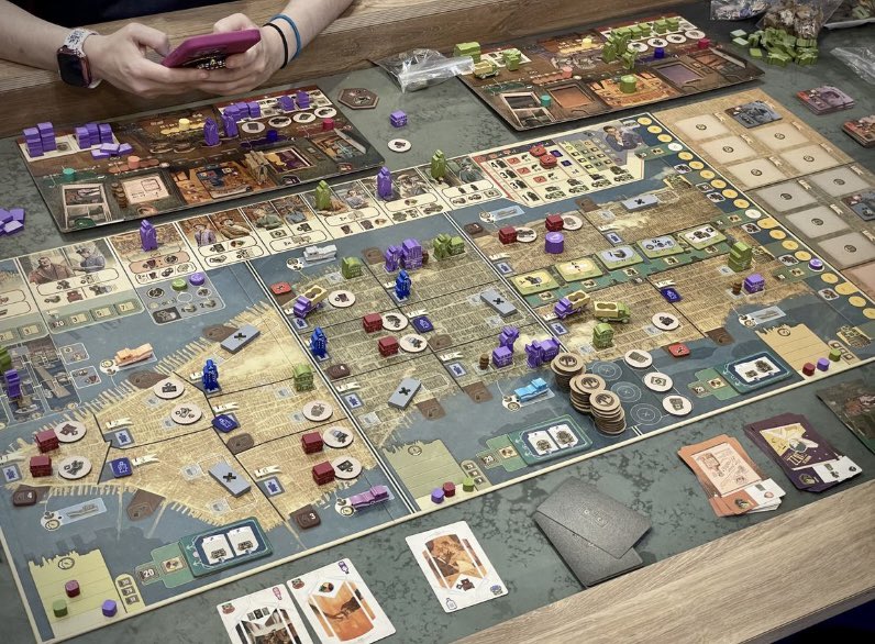 hworkshop_games's tweet photo. Speakeasy board game (Vital Lacerda) hence heavy worker placement and card management game. Make as much cash and grow your empire. Beautiful pieces and graphics. Top 5 hot list at the moment https://t.co/khLy0PBLlq