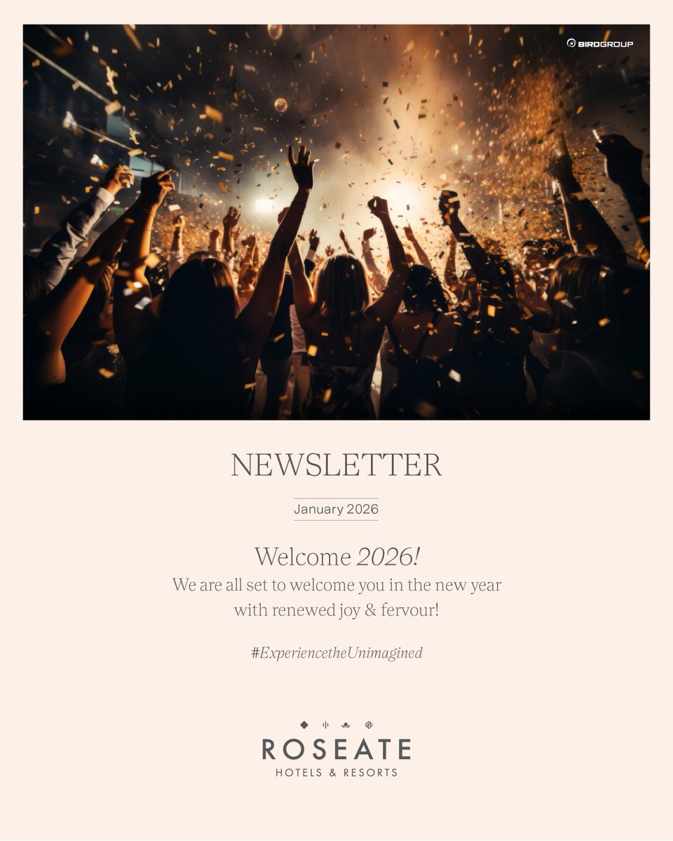Newsletter- January 2026 edition: Let’s get the New Year started with joyful experiences and exciting offers!  Read More : roseatehotels.com/whats-on/

#Newsletter #RoseateHotelsandResorts #newyear2026 #hospitality #Roseate