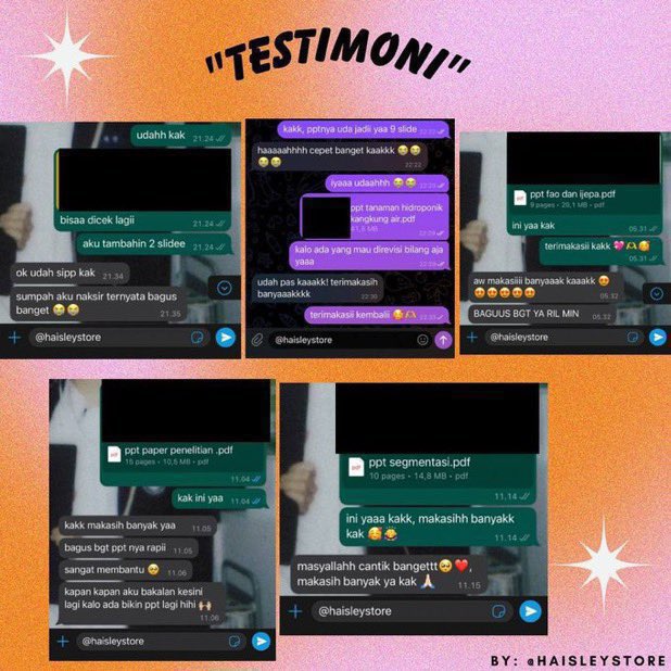 haisleystore's tweet image. selamat siang semuaa! aku udah open joki ppt start 2k/slidee, mindmap start 20k &amp;amp; jasa ngerangkum start 10k/halamann. yukk joki di akuu 🥳🤍