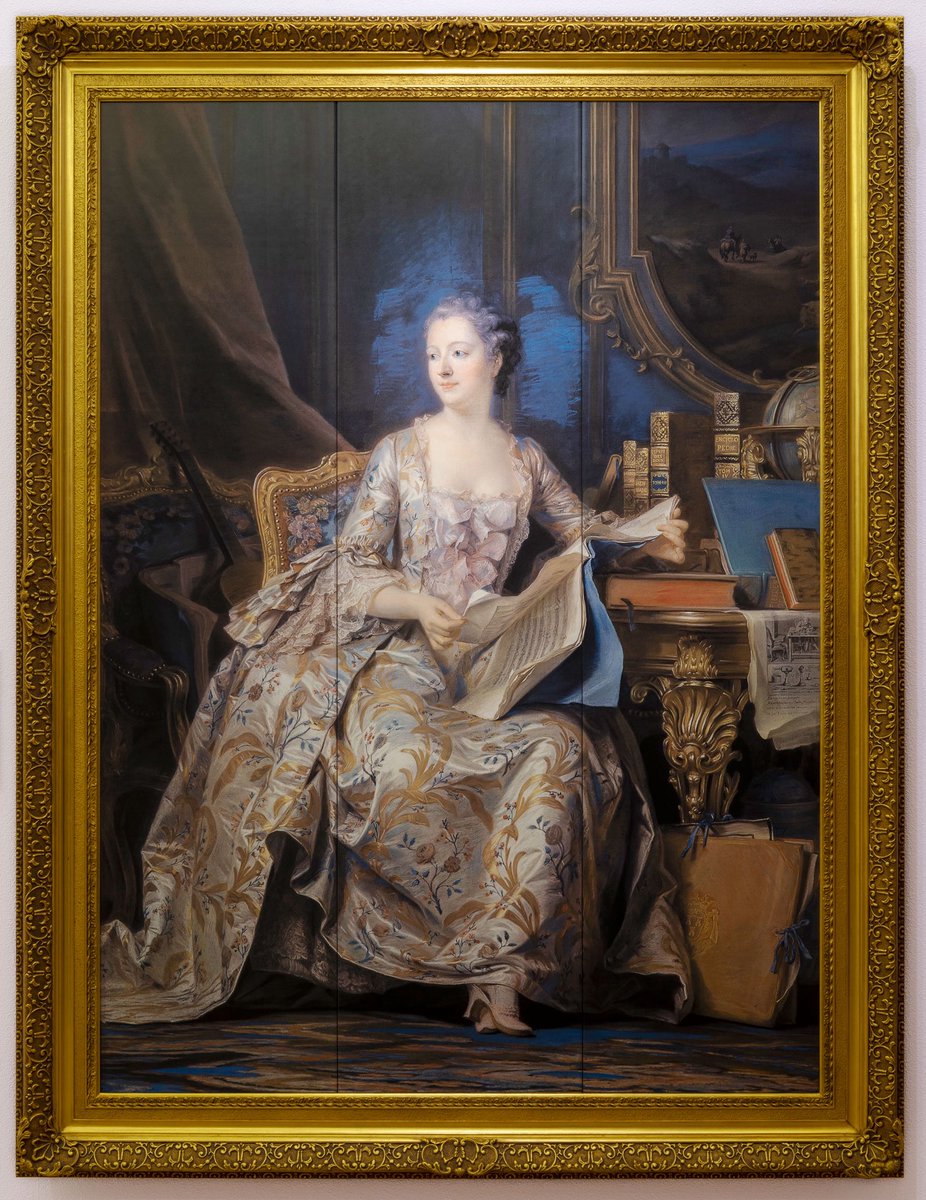 ラ・トゥール作「 #ポンパドゥール夫人の肖像 」 ポンパドゥール夫人は