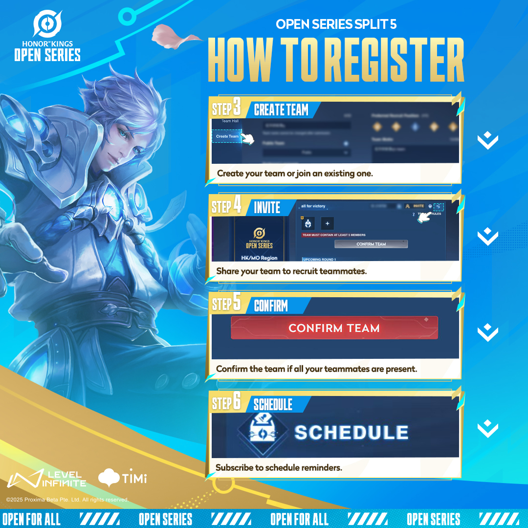 HoKEsports's tweet photo. The moment is here — grab your friends and lock in your squad. ⚔️
Open Series Split 5 registration is now open starting today, with plenty of rewards waiting for you!

#OpenForAll #AllForVictory

Play Honor of Kings now!
🔗 https://t.co/a6WDvo5FMq

#OPENS5 #OpenSeries #2026HOK #HonorOfKings #HOKEsports