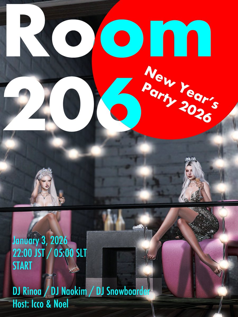 いよいよ本日22:00 オープンです!!

DJは りのあちゃん・なおくん・スノさん
たっぷり3時間のパーティです✨

Room206はDJを囲むスタイル!!
お好きなダンスでお楽しみください。

BARに座って楽しんでいただいてもOKです
お好きなスタイルで楽しみにいらしてくださいね