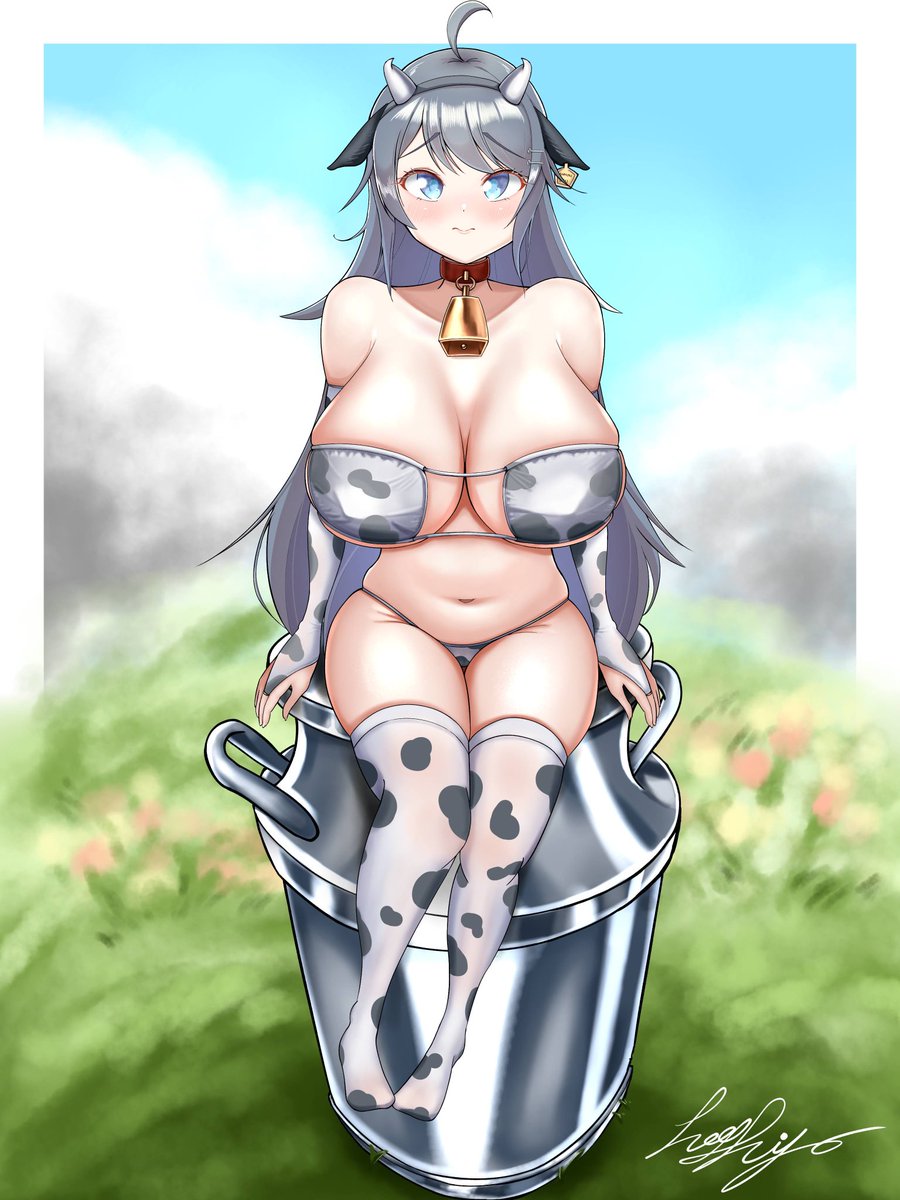 #ongeki_art 
#オンゲキ 
#井之原小星
牛柄ビキニの小星ちゃんです。（再掲）