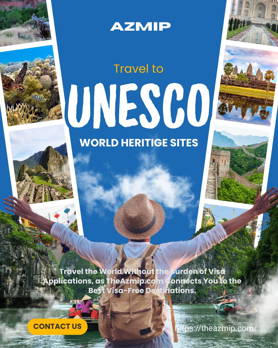 IAzmip's tweet photo. UNESCO World Heritage Sites | Discover the World’s Treasured Landmarks with Azmip
Explore the world’s most iconic and protected landmarks with Azmip. 
#Azmip #UNESCOWorldHeritage #WorldHeritageSites #CulturalHeritage #HistoricPlaces #GlobalTravel #HeritageTravel  #TravelWithAzmip https://t.co/OV07IS3vFL