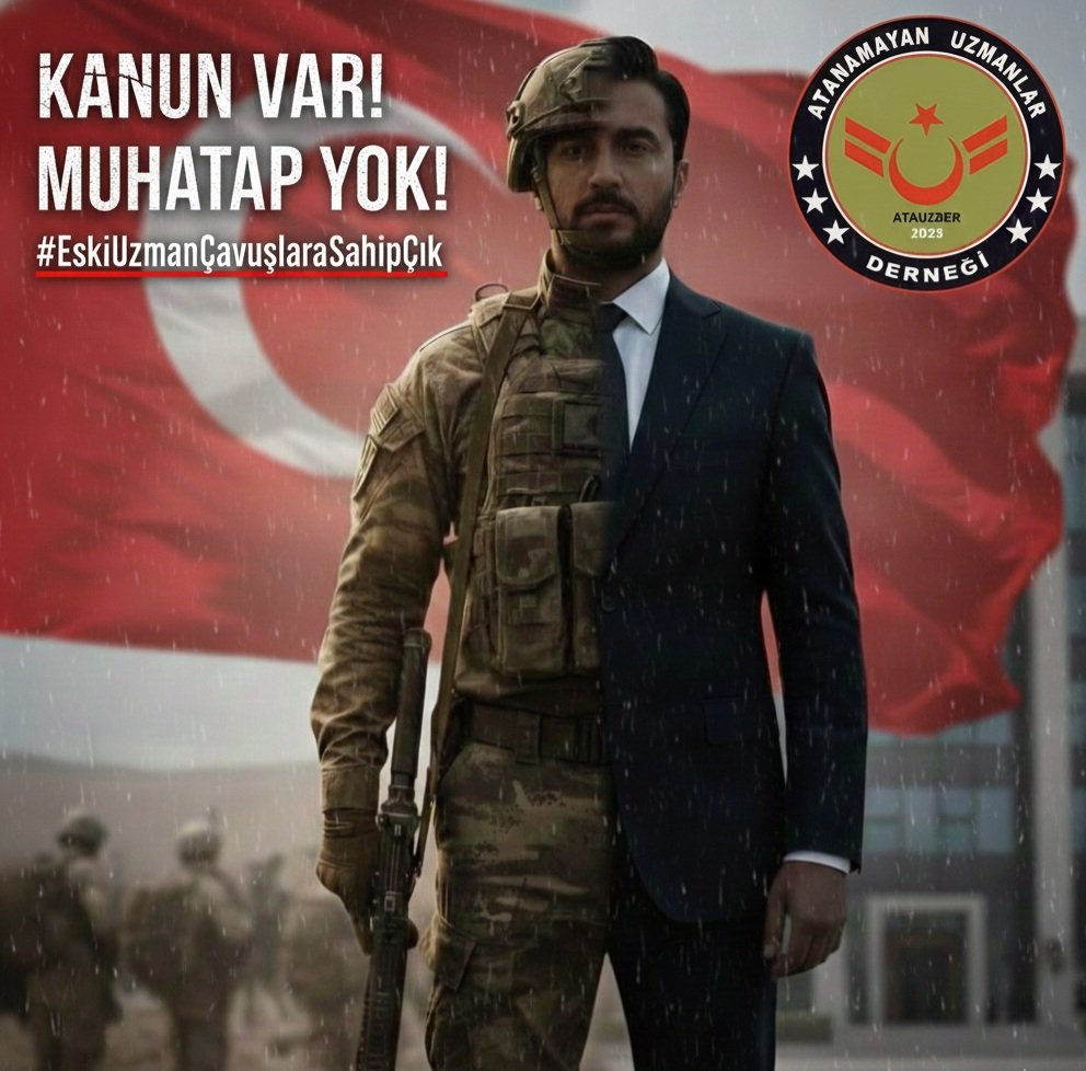 #KanKustuk
#YalnızBırakıldık
#EskiUzmanÇavuşlaraSahipÇık
#EskiUzmanÇavuşlar
<a href="/RTErdogan/">Recep Tayyip Erdoğan</a> 
<a href="/eczozgurozel/">Özgür Özel</a> 
<a href="/erbakanfatih/">Dr. Fatih Erbakan</a> 
<a href="/dbdevletbahceli/">Devlet Bahçeli</a> 
<a href="/MDervisogluTR/">Müsavat Dervişoğlu</a> 
<a href="/yavuzagiraliog/">Yavuz Ağıralioğlu</a> 
<a href="/NumanKurtulmus/">Numan Kurtulmuş</a> 
<a href="/AliYerlikaya/">Ali Yerlikaya</a> 
<a href="/KERIMYILMAZ0646/">Kerim Yılmaz</a> 
<a href="/mansuryavas06/">Mansur Yavaş</a> 
<a href="/OzarslanMesut/">Dr. Mesut Özarslan</a> 
<a href="/selimcirpanoglu/">Av. Selim Çırpanoğlu</a>