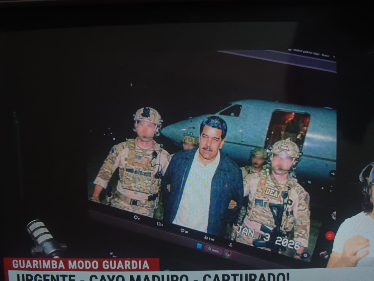 Rincon001A's tweet photo. Qué felicidad !

Primeras imágenes del Ex Dictador Nicolás Maduro 

Ya preso por Estados Unidos https://t.co/nvQuF2TlqB