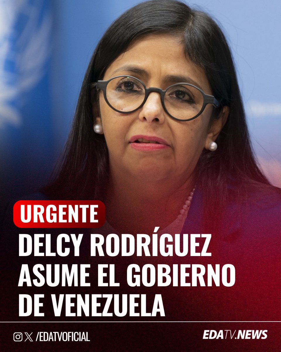 ‼️🇻🇪#URGENTE | Delcy Rodríguez anuncia que asume el gobierno de Venezuela tras la captura de Nicolás Maduro.