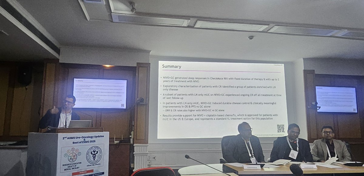 Excellent talk on metastatic bladder cancer <a href="/PGrivasMDPhD/">Petros Grivas</a> 
Amazing dissection of data.
<a href="/batraatulonc/">Atul Batra</a> <a href="/Garg_H/">Harshit Garg MCh MBBS MD</a> <a href="/abhenilmittal/">Abhenil Mittal</a> <a href="/montypal/">Sumanta K. Pal, MD, FASCO</a> <a href="/neerajaiims/">Neeraj Agarwal, MD, FASCO</a> <a href="/UroDocAsh/">Ashish M. Kamat, MD, MBBS</a>