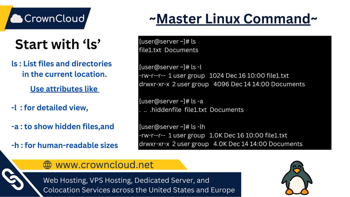 crownclouds's tweet photo. Every Linux journey starts here

Master "ls" to list files and directories effortlessly — the essential first command every Linux user should know.

#Linux #ls #SysAdmin #DevTools #LearningLinux https://t.co/Bc8nWiT7cD