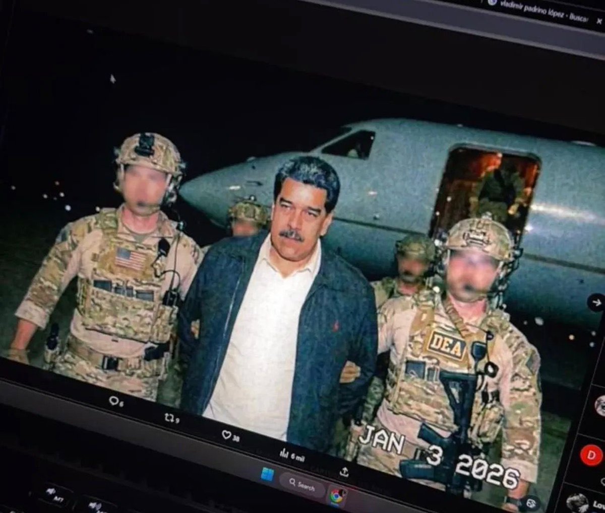 EN FOTOGRAFÍA:

Nicolás Maduro capturado por Estados Unidos.