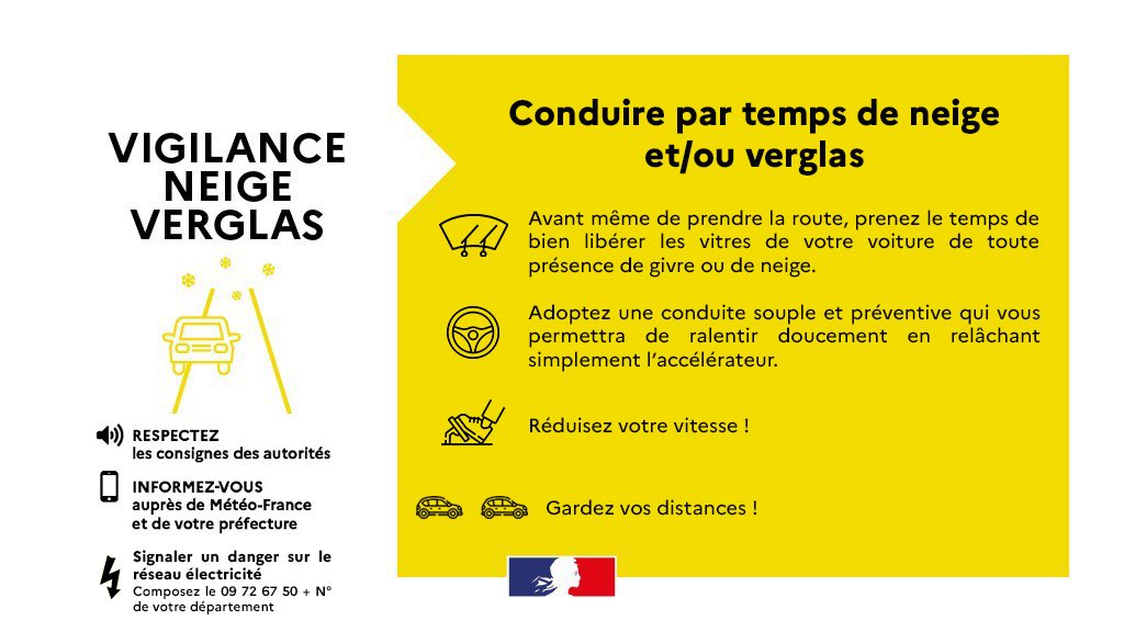 Image de Préfet des Yvelines - ❄️ #AlerteMeteo

Le département des #Yvelines est placé en vigilance jaune neige/verglas :
🕙 ce soi