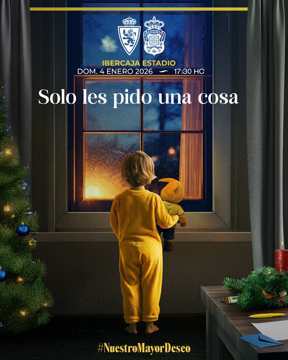UDLP_Oficial's tweet image. 👋🏽 ¡Buenos días, afición! 

🎁 Que #NuestroMayorDeseo se haga realidad. ¡A por la victoria en el Ibercaja Estadio! 💛💙

#RealZaragozaLasPalmas #LaUniónHaceLasPalmas #SeremosMásUnión