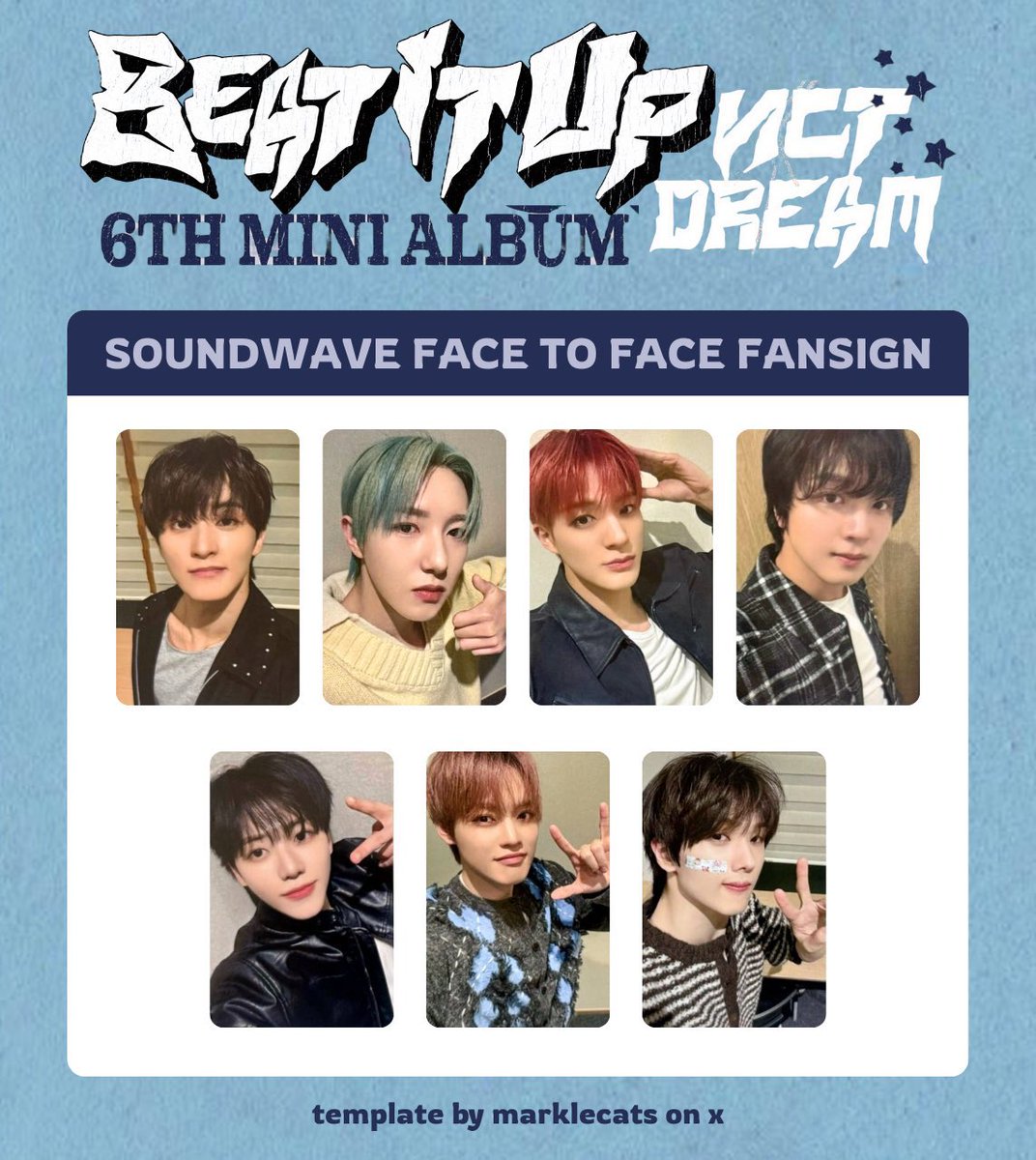 엔시티드림 beat it up 위드뮤 대면 팬싸 포카 양도 케타포 쇼케 양도 

미개봉 앨범 digipack  1.0set(7ea) / 1500 ea
Photocard 2.3 
⭕️ 4 set ⬆️
⭕️sell 
⭕️kr address
❌on hand

open.kakao.com/o/shRDEGPh

wts nct dream fansignsoundwave face to face  photocard