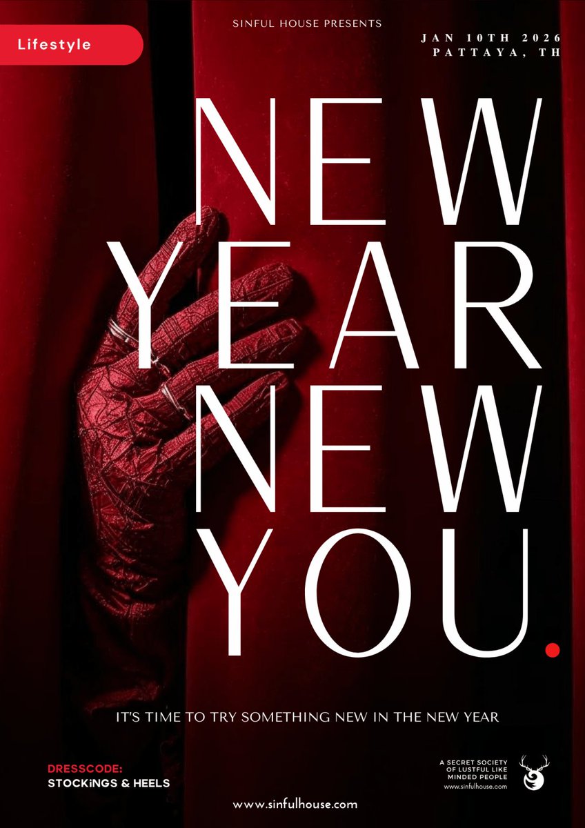 New Year New You Party By Sinful House
- งานมีทั้งคู่ฝรั่งและคู่คนไทย 
- วันเสาร์ที่ 10 มกราคม 2569
- เวลา 21.00น. - 03.00น.
- พัทยา ชลบุรี
- คู่ หญิงเดี่ยว ชายเดี่ยว 
สนใจมางานแอดไลน์สอบถามได้ครับ
Line ID : Sinfulhouse.th
#Sinfulhouse #Sinfulhouseparty