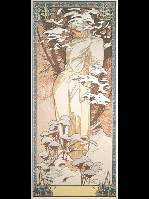 アルフォンス・ミュシャ『四季より《冬》』1900年