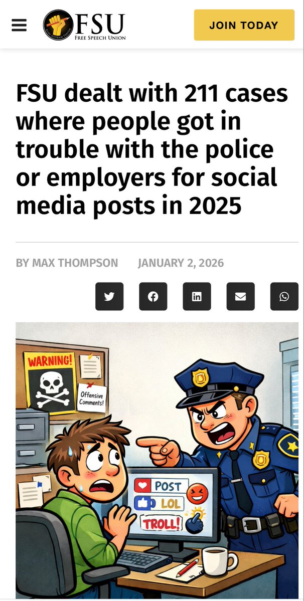 SpeechUnion's tweet image. When Keir Starmer served as Director of Public Prosecutions, he issued CPS guidance stating that “offensive” social media posts should be prosecuted only in “extreme circumstances”. That guidance is clearly no longer being followed.

In 2023, 13,800 people were arrested for…