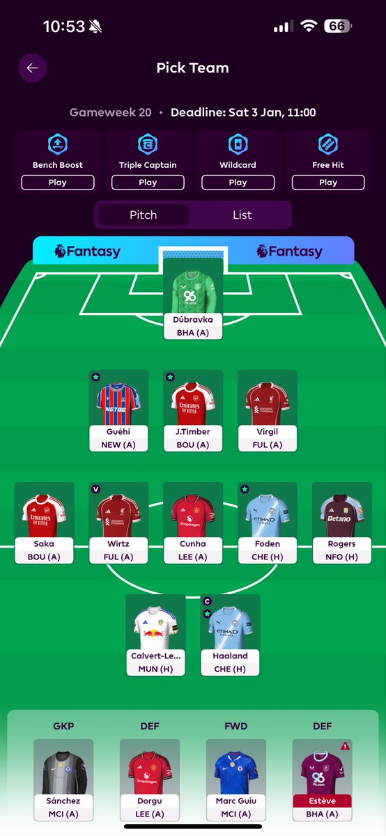 Capkin_FPL's tweet image. Taken my second -4 hit of the season. 

Semenyo out for Rogers.

And playing Dubravka instead.
