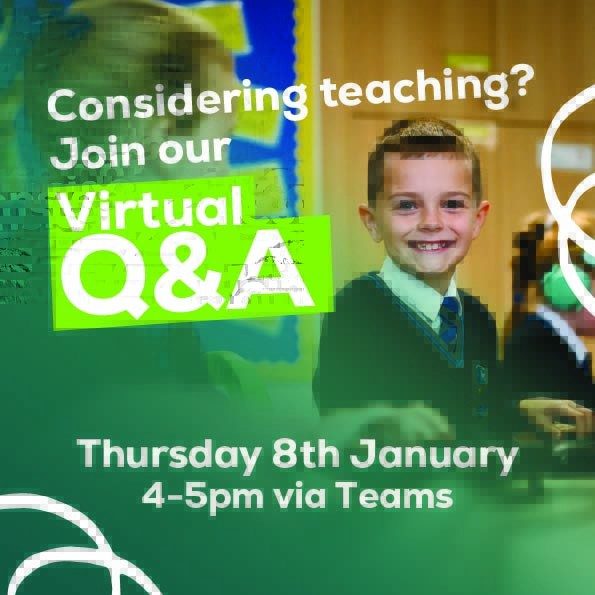 Know someone who would make a great teacher? 🤔🍏 Let them know about our virtual Q&amp;A session! 

🗓️ Thursday 8th January
🕐 4-5pm 
Book here: loom.ly/3KRIjGk
