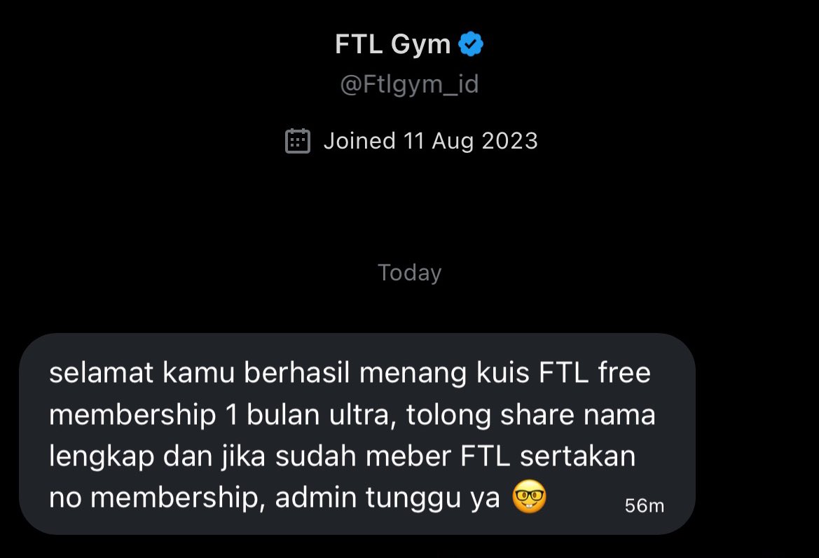 tau aja deh kalo membership udah mau expired, mayan buat nyambung nyawa

makasih mimin <a href="/Ftlgym_id/">FTL Gym</a> 😙
