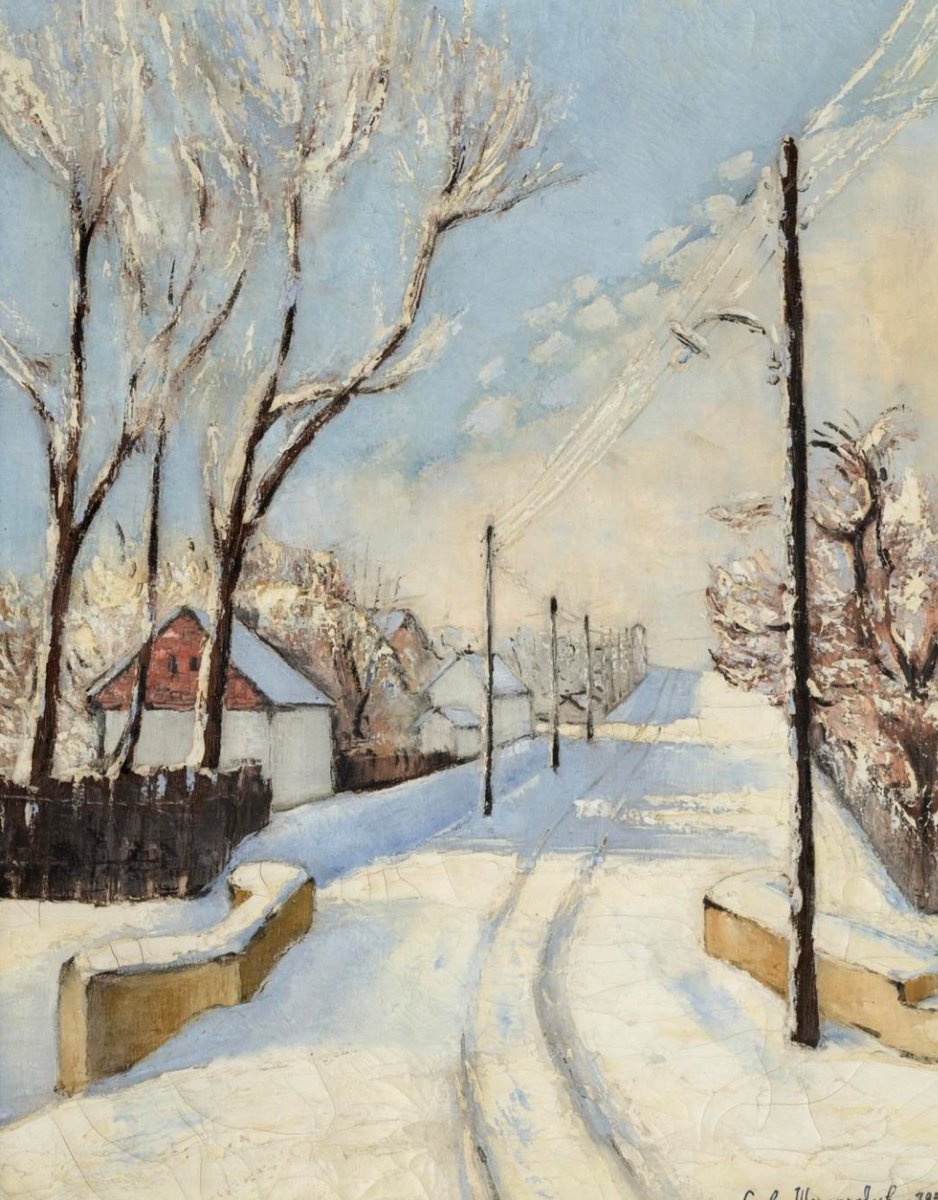 Sava Šumanović  (1896- 1942) 
"Šidski šor u snegu"
Uživajte.☕️🧚‍♀️