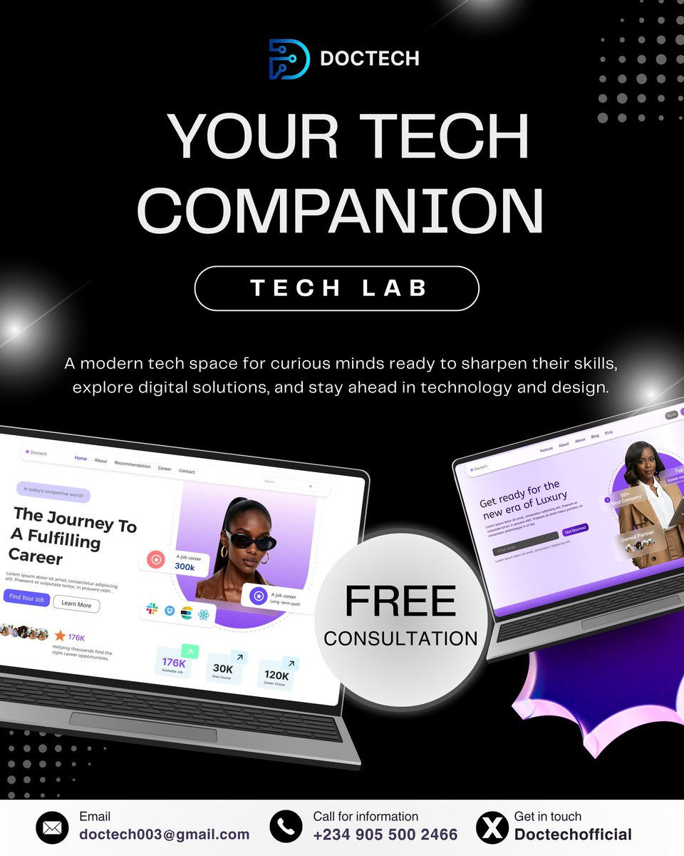 _iammubarak_'s tweet photo. Designed this promotional visual for Doctech, a tech lab brand built around learning, digital solutions, and innovation.
Focused on clarity, hierarchy, and a modern tech feel. https://t.co/fUqq8qmhqu