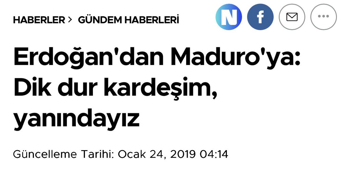 Dostum Trump, kardeşim Nikolas Maduro’yu vuruyormuş…
“Dik dur kardeşim yanındayız desem bi türlüüüü, demesem bi türlü”!!! 🤔🤔
En iyisi hiçbir şey demeyeyim….🤫🤫