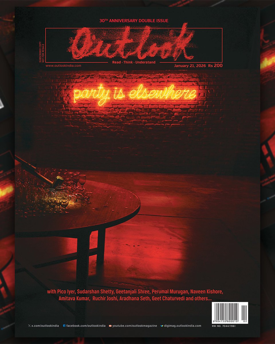 Outlookindia's tweet photo. #OutlookAnniversaryIssue | Is a Delhi-based curator, writer, and filmmaker dedicated to an intellectually rigorous and politically informed engagement with contemporary art. As a curator at the Kiran Nadar Museum of Art, he is committed to bridging the gap between art and the public 

The moment is suspended in the silence before the first mark is made. A fictional landscape trembles at the edge of sight. It has not yet become a line, or a stroke of colour, it just exists as a pressure behind the eyes, like a thick fog looming over an uncharted river, like a hint of shadow across the plaza where no footsteps echo. Imagination lingers here for the visual artist. This is the private corner of visual experience where imagination fractures and reforms. It is as if one has glimpsed these spaces in some half-remembered past, though one knows with surety, they have never been visited. Indistinguishable from one another, memory and imagination warp here. 

The artistic imagination does not draw from a void but from the already seen shards of lived realities recombined until estrangement and recognition coincide. The rainy courtyard glimpsed in childhood; its architectural structures slowly dissolve into the memory of a shoreline seen only in photographs. The red earth of tilled farmlands transforms fluidly into the flank of a gigantic mountain. Overheard conversations from a journey, evening in forgotten cities, inherited stories passed through generations of telling until their origins remain a mystery.

Premjish Achari (@premjish) writes. He is an art curator, writer and filmmaker. His creative pursuits constantly attempt to disentangle the new visual regime we are caught up in. 

Untitled artwork by Sujith S.N., Photo Courtesy: Sakshi Gallery 

Second Cover: Artwork by Sudarshan Shetty

Cover: Sudarshan Shetty (@Sudarshan1967) 

#OutlookMagazine #OutlookAt30 #Elsewheres #ImaginedSpaces 

Read the full here: https://t.co/6vkl9u4ygl