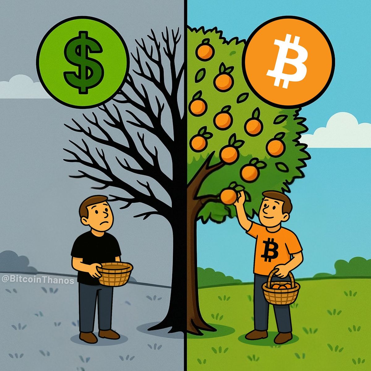 tokenpilotcl's tweet image. Same effort, different trees. One keeps you waiting… the other keeps giving. 🌳🍊₿

#BitcoinMindset #LongTermThinking