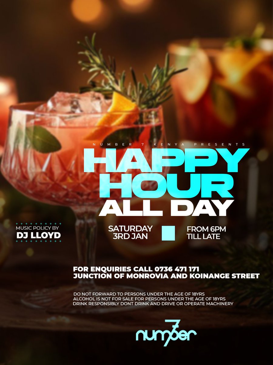 To more Happy Hours is a valid New Year resolution, no?

Happy hour all day and night 🥳

#happyhour #weekendvibes #sherehe #Nairobi