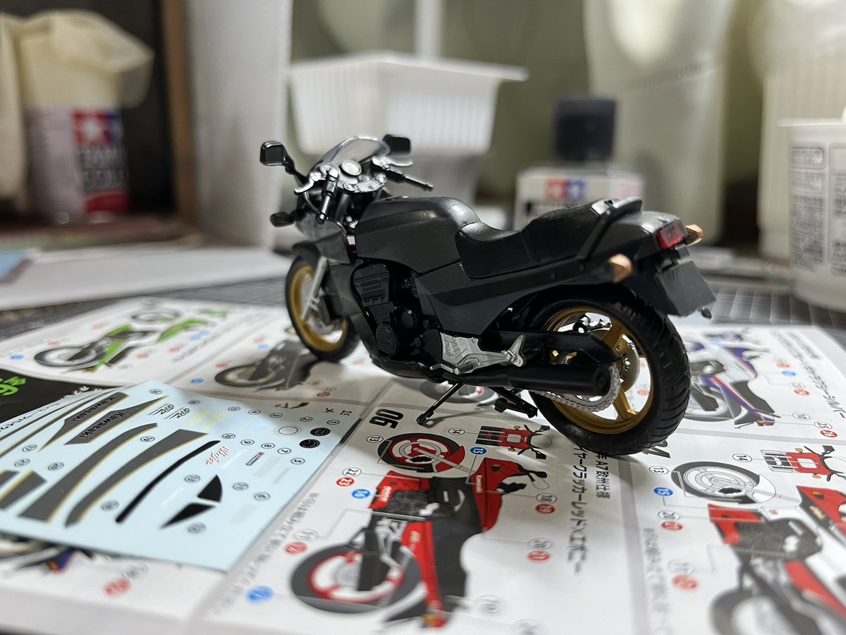 やっと組み立てれました。 食玩ヴィンテージバイクキット Ninja