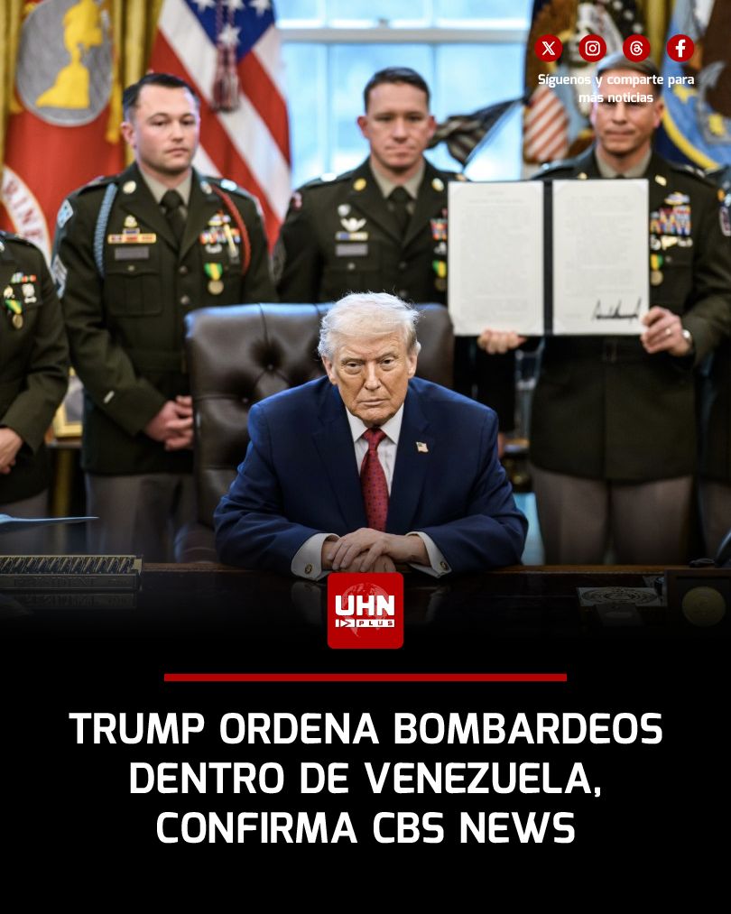 🇺🇸🇻🇪‼️ | URGENTE — CBS News confirma que el Presidente Donald Trump ordenó ataques aéreos contra objetivos dentro de Venezuela, incluyendo instalaciones militares, según funcionarios estadounidenses. Es la confirmación oficial de una operación directa tras horas de explosiones y