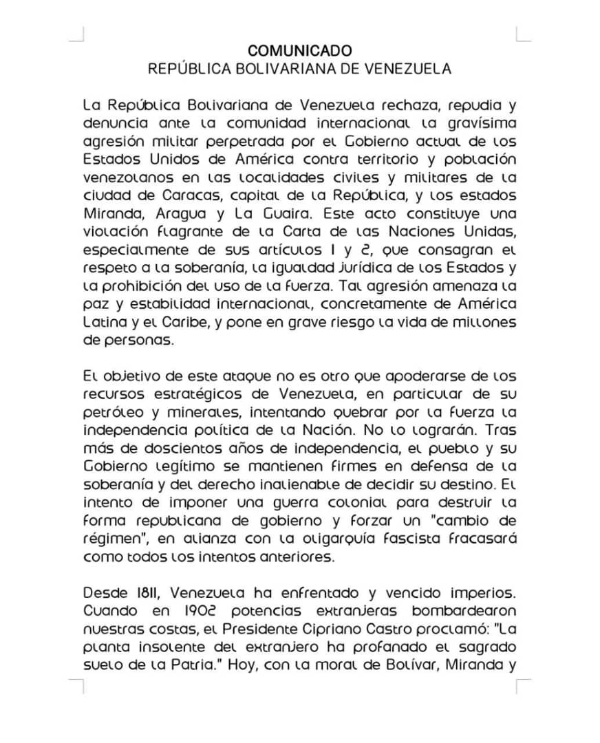 eldiario's tweet image. #3Ene | Jorge Rodríguez declaró el Estado de Conmoción Exterior en todo el territorio nacional tras las explosiones registradas durante la madrugada de este sábado en varias partes del país.

Amplía información aquí.
eldiario.com