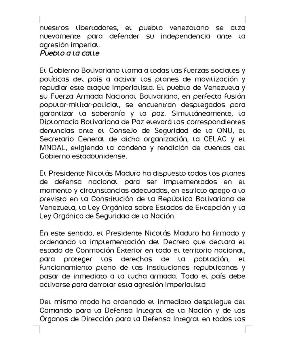 agusantonetti's tweet image. 🇻🇪🇺🇸 | URGENTE — COMUNICADO DE EMERGENCIA DE LA DICTADURA DE VENEZUELA