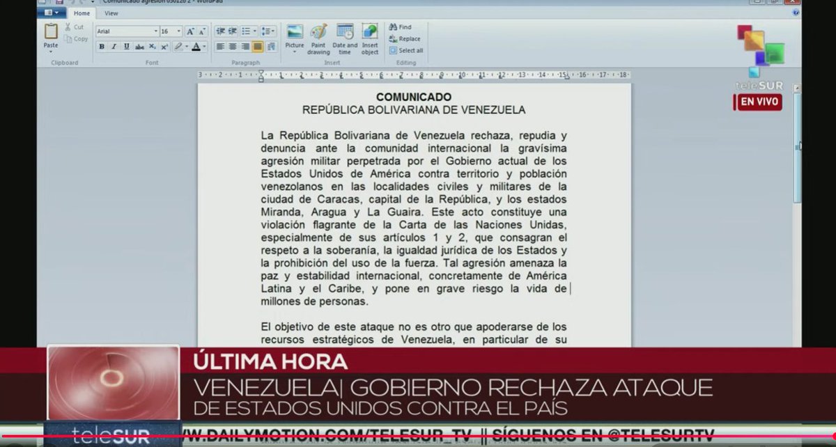 jeje el comunicado de Venezuela en office 2007 #Venezuela