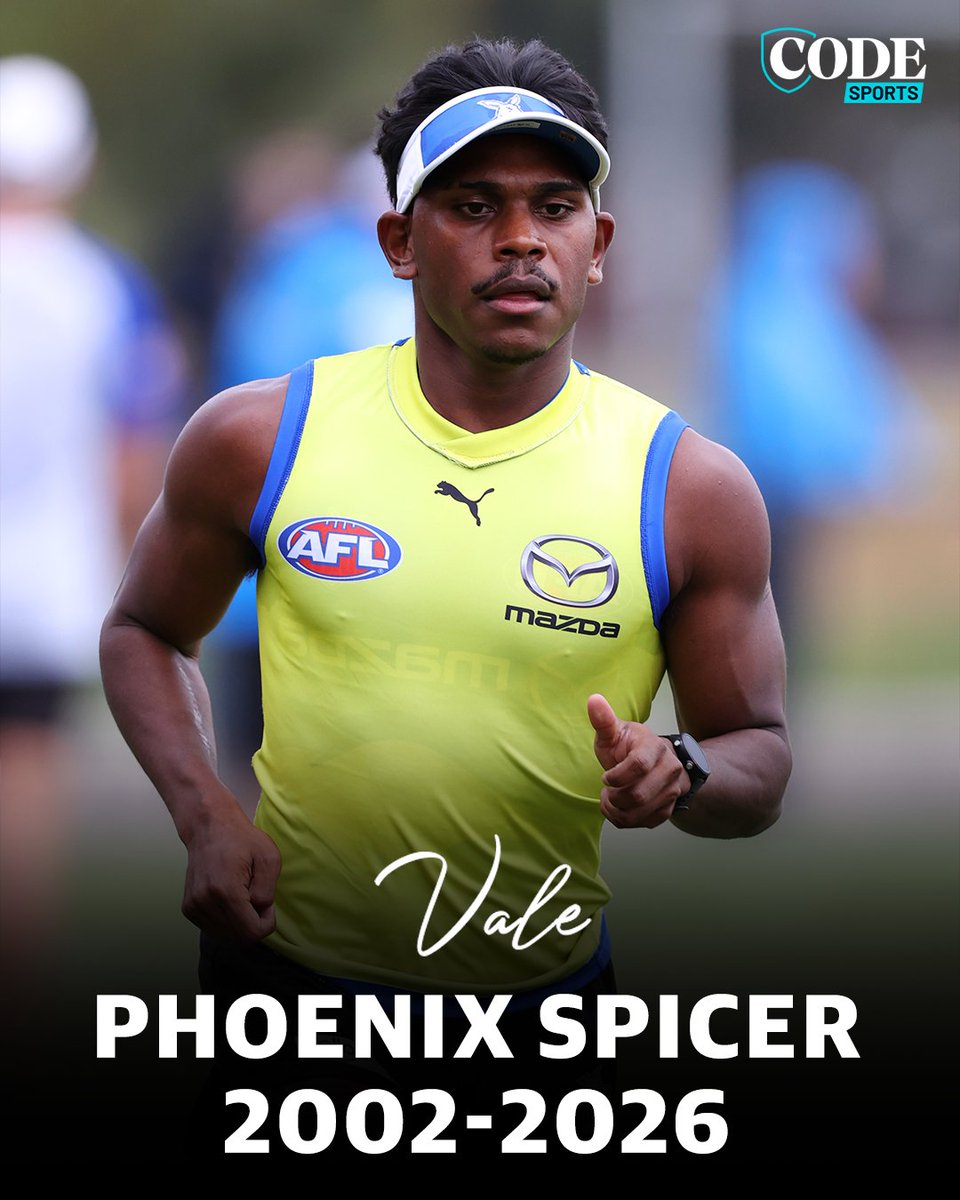 Former Roo Phoenix Spicer has been remembered as a “beautiful, loyal and strong” person after his death at the age of 23. 🤍

Warning: Aboriginal and Torres Strait Islander readers are advised this story contains images of deceased persons.

DEATILS | bit.ly/4soNMlY