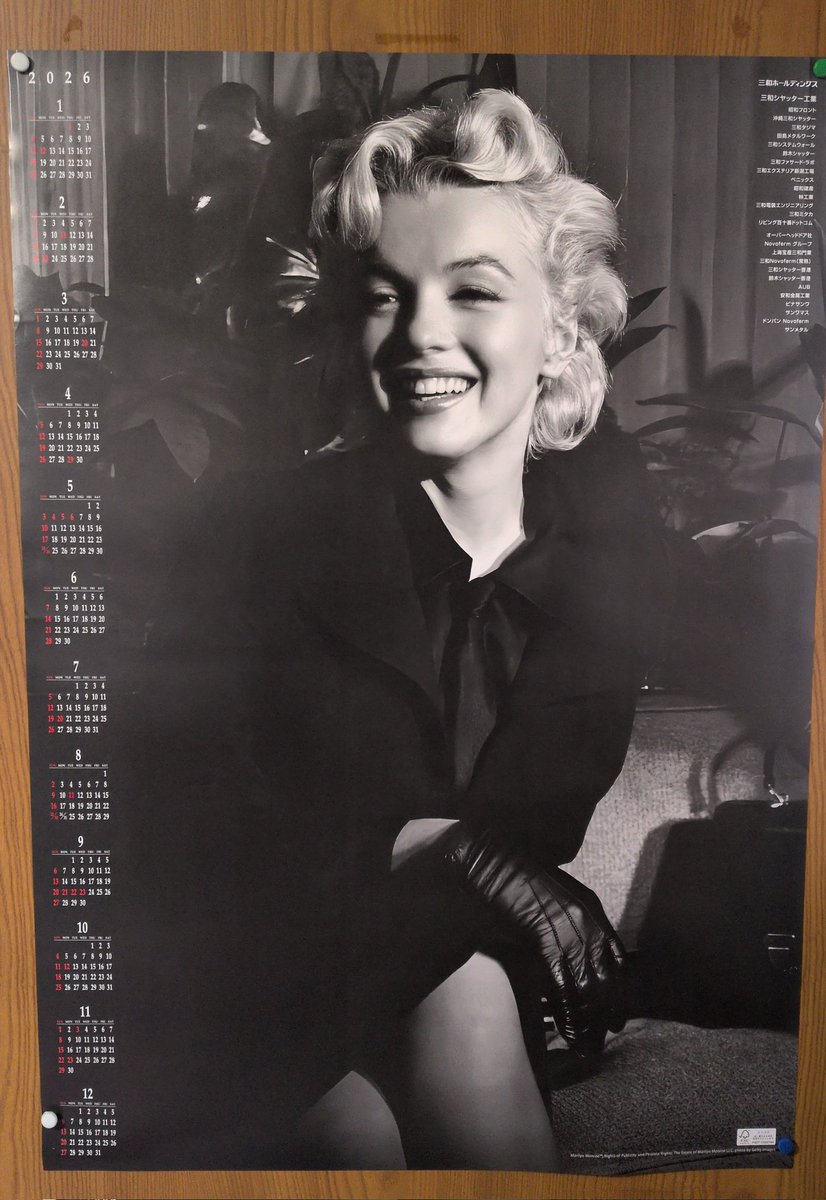 いよいよ部屋に会社から頂いた マリリン・モンローの ポスター