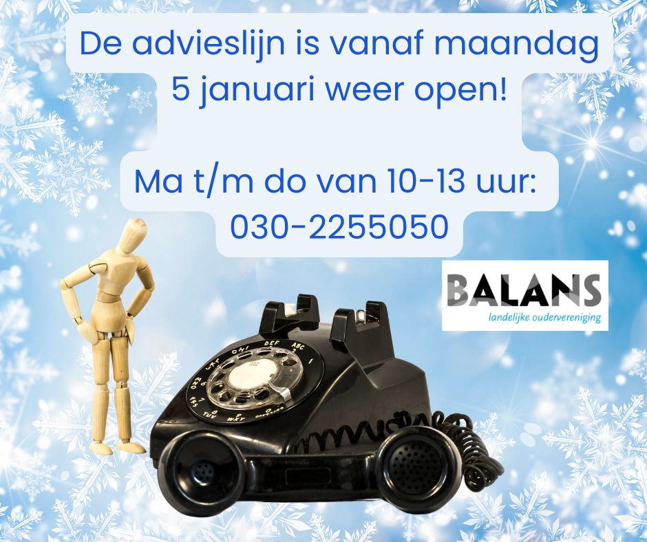 Balansdigitaal's tweet image. Vanaf maandag 5 januari van 10 tot 13 uur is onze advieslijn weer open! Voor vragen over #passendonderwijs, #jeugdhulp, #opvoeding, #ouderschap, maar ook om even je verhaal kwijt te kunnen of te sparren.