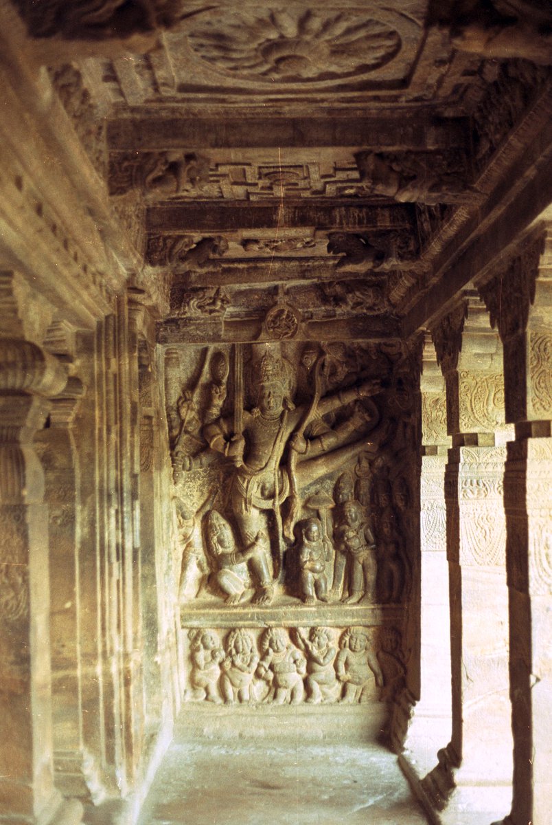 Yaduvam's tweet photo. Vishnu as Trivikrama, cave 2, Badami, c. 600 CE. https://t.co/hAr8gaGLVf