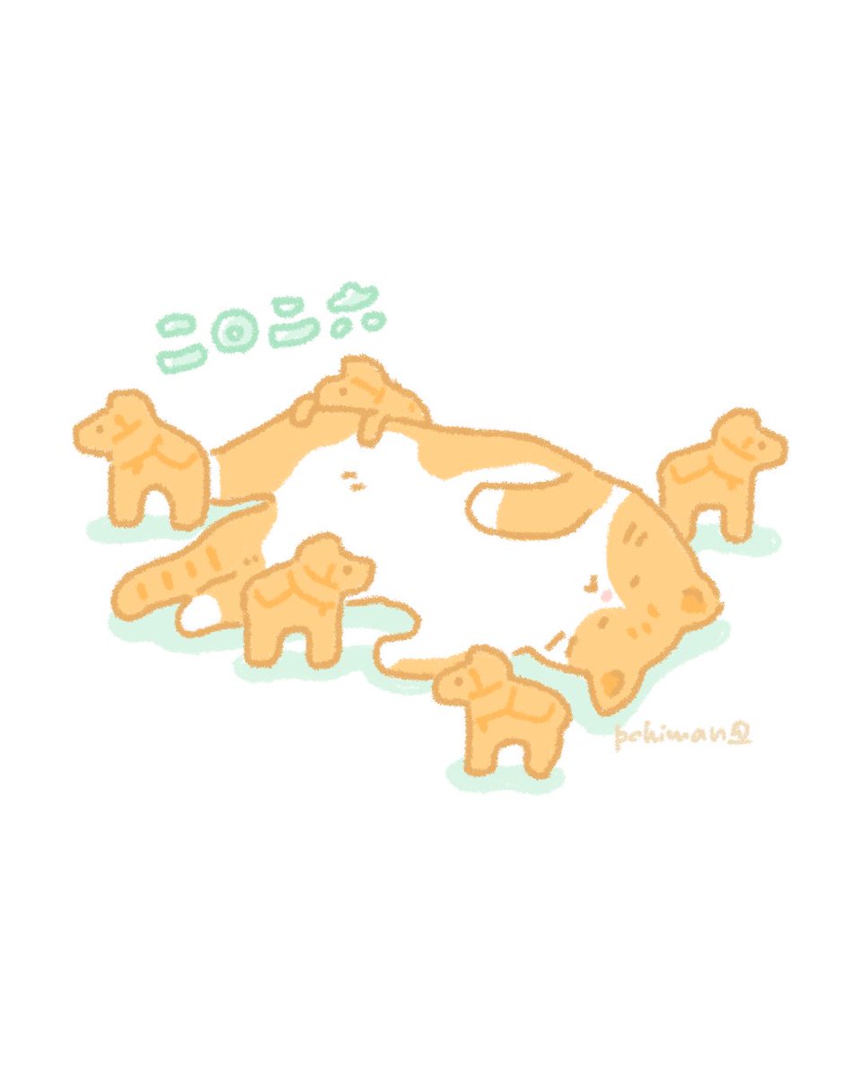 ねこちゃんと馬埴輪．
#動物イラスト #ゆるいイラスト